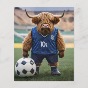 Funny Highland Cow Dressed For Soccer, Flyer
