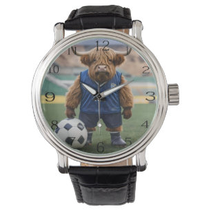 Funny Highland Cow Dressed For Soccer, Watch