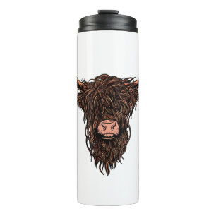 Funny Highland Cow Head Thermal Tumbler