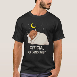 Funny Highland Cow Official Sleepshirt Pajama Zoo T-Shirt
