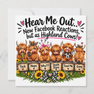 Funny Highland Cow Reactions Invitation