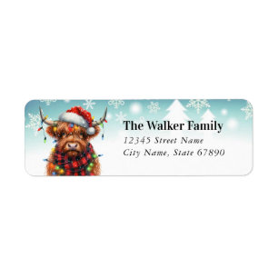 Funny Highland Cow Return Address Labels