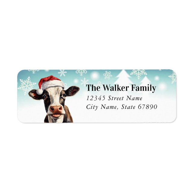 Funny Highland Cow Return Address Labels (Front)