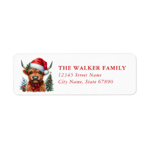 Funny Highland Cow Return Address Labels
