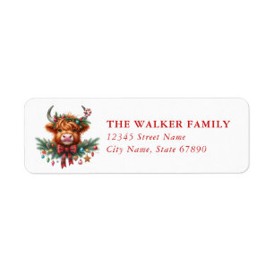 Funny Highland Cow Return Address Labels