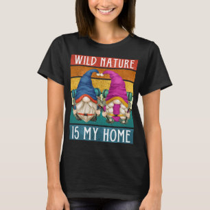 Funny Hiker Gnomes With Travel Backpack Retro Hiki T-Shirt