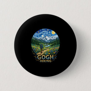 Funny hiker starry night art van gogh gogh hiking 6 cm round badge