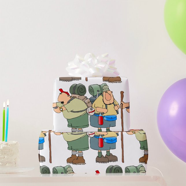 Funny Hikers Outdoor Adventure Camping Humour  Wrapping Paper (Creator Uploaded)