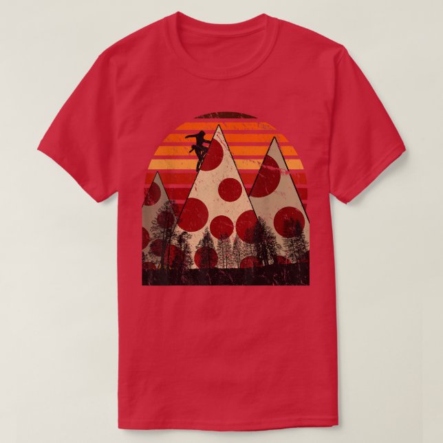 Funny Hiking and Pizza Nature Lover  T-Shirt (Design Front)