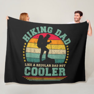 Funny Hiking Dad Like A Regular Dad Hiking Fleece Blanket