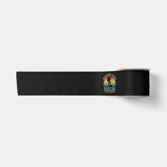 Funny Hiking Dad Like A Regular Dad Hiking Satin Ribbon (Front)