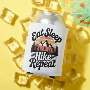 Funny Hiking Eat Sleep Hike Repeat Can Cooler