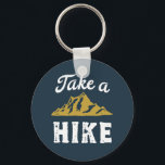 Funny Hiking Pun Hiker Take a Hike Vintage Retro Key Ring<br><div class="desc">Funny and humourous design for hiker,  camper and mountain climber. This vintage and distressed merchandise is great for those who love outdoor activities. Perfect for mountain climbing,  jungle trekking and camping. Great Christmas gift and birthday present for those who love exploring the nature and trail the forest.</div>