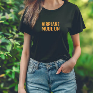 Funny hiking shirt aeroplane mode on orange black