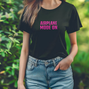 Funny hiking shirt aeroplane mode on pink violet
