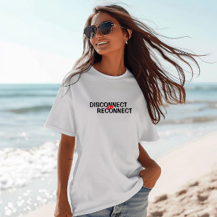 Funny hiking shirt Disconnect to Reconnect black