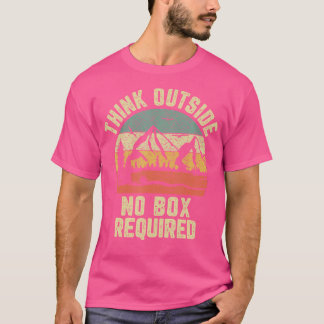 Funny Hiking Shirt Think Outside No Box Required F