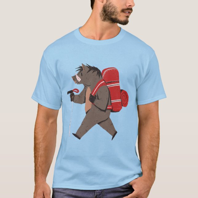 Funny Hiking Wild boar T-Shirt (Front)
