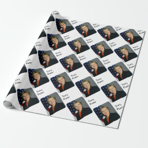 Funny Hillary "Scary Plotter" Wrapping Paper
