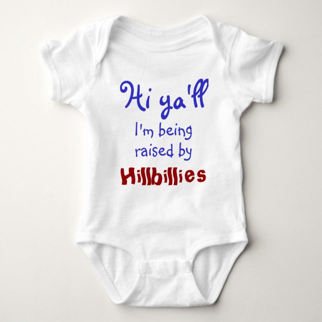 Funny hillbilly text baby bodysuit (Front)