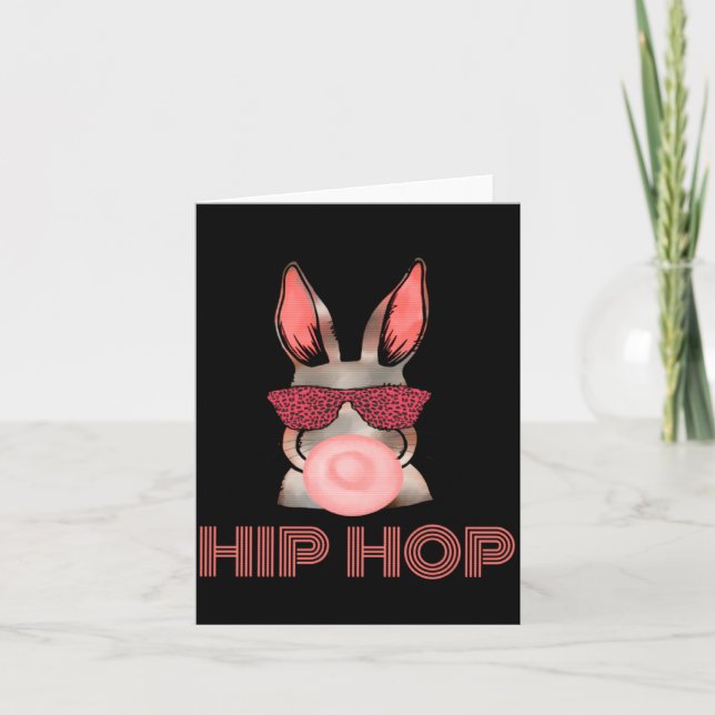 Funny Hip Hop Bunny Sunglasses Easter Card (Front)