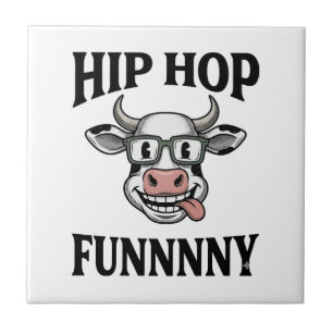 Funny Hip Hop Cow Vintage Engraving Shirt Design_1 Tile