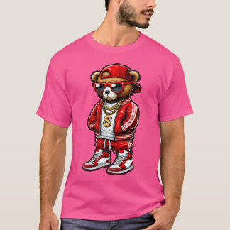 Funny Hip Hop Teddy Bear 90S Graffiti Art Rap Love T-Shirt
