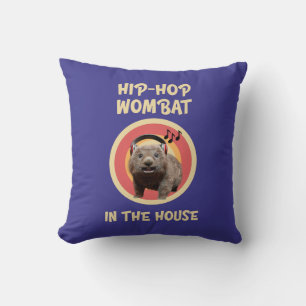 Funny Hip-hop Wombat in the House Cushion