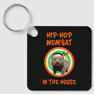 Funny Hip-hop Wombat in the House Key Ring