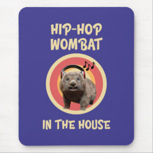 Funny Hip-hop Wombat in the House Mouse Pad