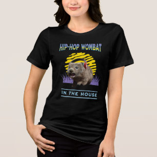 Funny Hip Hop Wombat Music Humour Tri-Blend Shirt