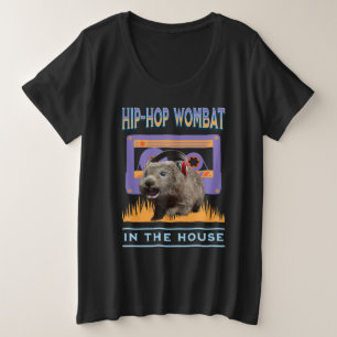 Funny Hip-Hop Wombat Music Lover with Headphones Plus Size T-Shirt