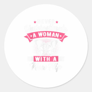 Funny Hip Replacement Hip Surgery Recov Classic Round Sticker