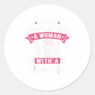 Funny Hip Replacement Hip Surgery Recov Classic Round Sticker