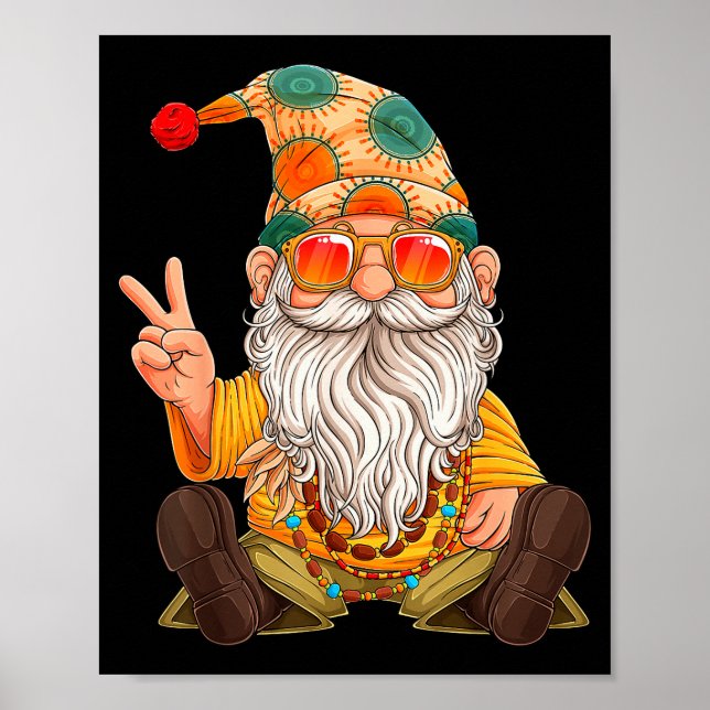 Funny Hipe Gnome Peace Sign Gnomes Lovers Men Wome (Front)