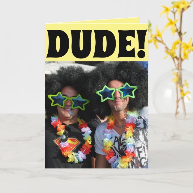 FUNNY HIPPIE BIRTHDAY CARD FOR HIM (Yellow Flower)