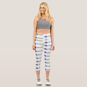 Funny hippo birdie two ewes capri leggings