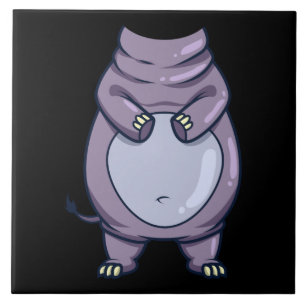 Funny Hippo Body Headless Halloween Mammal Costume Tile