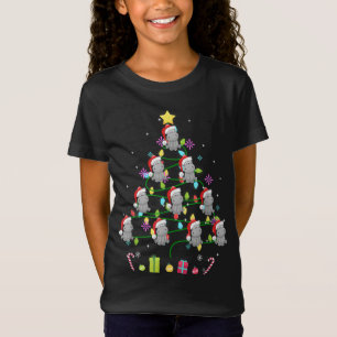 Funny Hippo Christmas Tree Colour Led Light T-Shirt