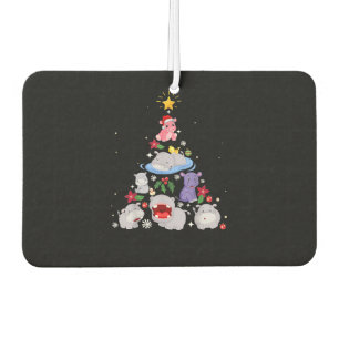 Funny Hippo Christmas Tree Xmas Hippopotamus Car Air Freshener