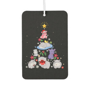 Funny Hippo Christmas Tree Xmas Hippopotamus Car Air Freshener