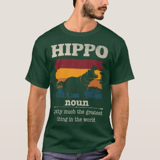 Funny Hippo Definition Cool Hippo Animals Humour H T-Shirt