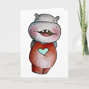Funny Hippo Greeting Card