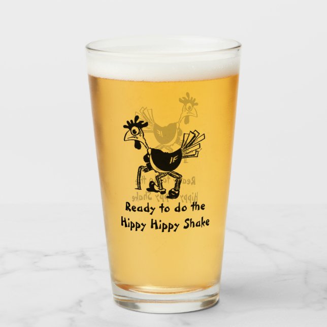 Funny Hippy Hippy Shake Glass (Front Filled)