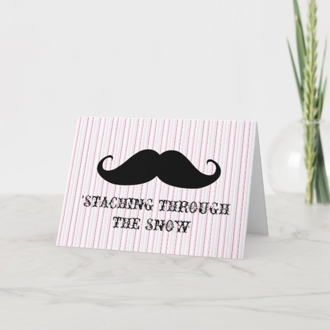 Funny hipster moustache holiday xmas moustaches card (Front)