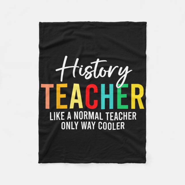 Funny History Teacher Definition Back To School Te Fleece Blanket (Front)
