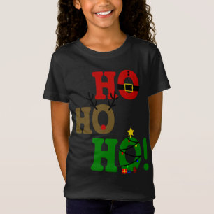 Funny Ho Ho Ho Santa Belly Reindeer Christmas Tree T-Shirt