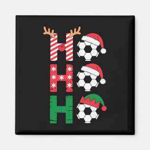 Funny Ho Ho Ho Soccer Christmas Santa Reindeer Elf Magnet