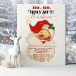 Funny Ho Ho Holy Retro Santa Face Christmas Party Invitation<br><div class="desc">Funny Retro Santa Face party invitation. Features watercolor Santa head. All wording can be changed! Great for a dinner party for the friends or co-workers for the holidays or your annual Christmas party. To make more changes go to Personalise this template. On the bottom you’ll see “Want to customise this...</div>