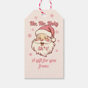 Funny Ho Ho Retro Santa Christmas Party Gift Tags